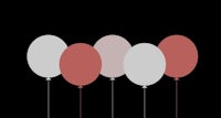 a group of balloons on a black background